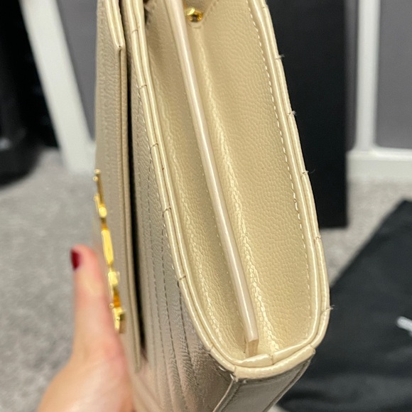 Saint Laurent Cassandre Grain De Poudre Chain Wallet Crossbody WOC - Picture 4 of 8